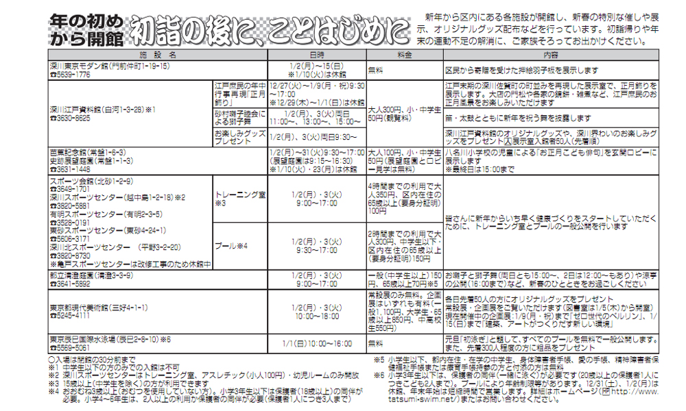 新年から新春の特別な催しや...